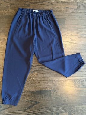 Babaton Navy Relaxed Tapered Pants